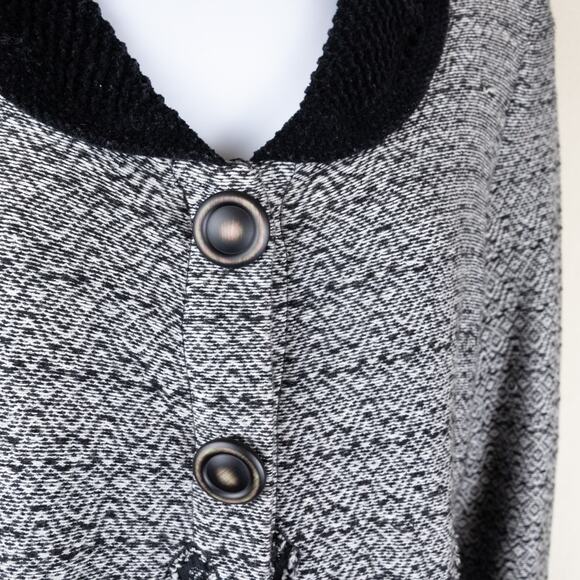 Nic-Zoe Gray Black Lace Button Long Blazer size M - Picture 6 of 10